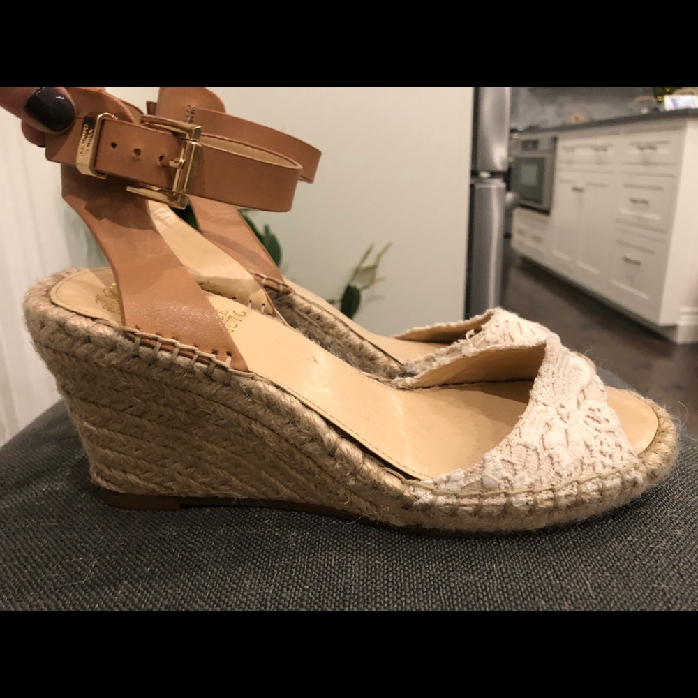 Vince Camuto Lace Wedge Sandal - Like New